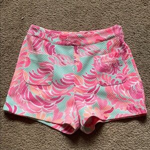 Lilly Pulitzer Pink and Blue High Waist Resort Shorts